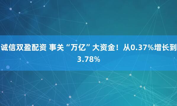 诚信双盈配资 事关“万亿”大资金！从0.37%增长到3.78%